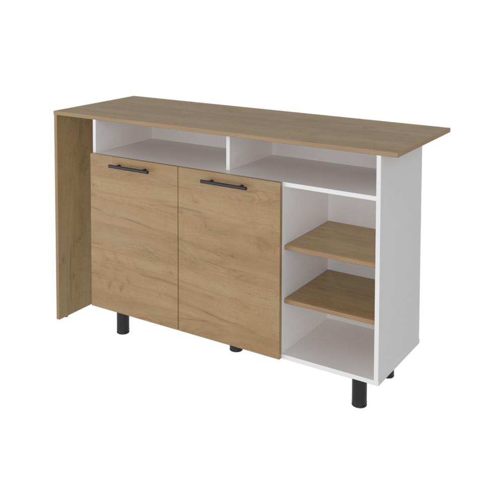 Barra de Cocina Corsia, Fresno Kronos y Kronos Blanco, con Dos Puertas Abatibles  ZF