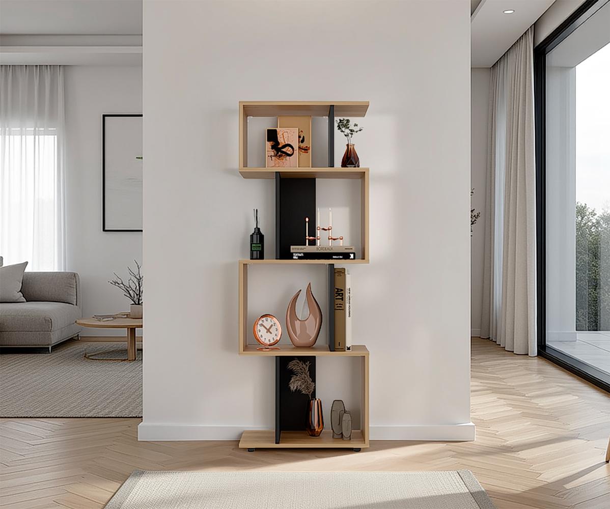 Biblioteca York, Fresno Europeo y Wengue, con espacio para libros y objetos decorativos