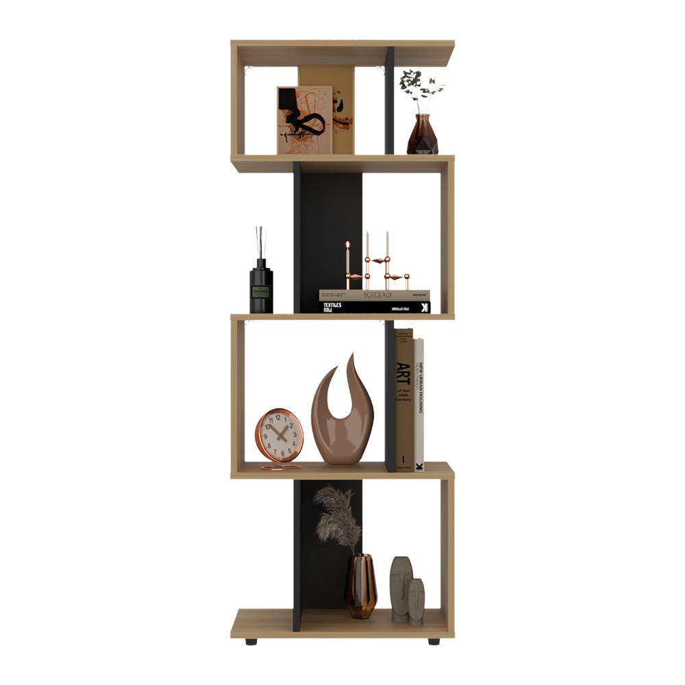 Biblioteca York, Fresno Europeo y Wengue, con espacio para libros y objetos decorativos