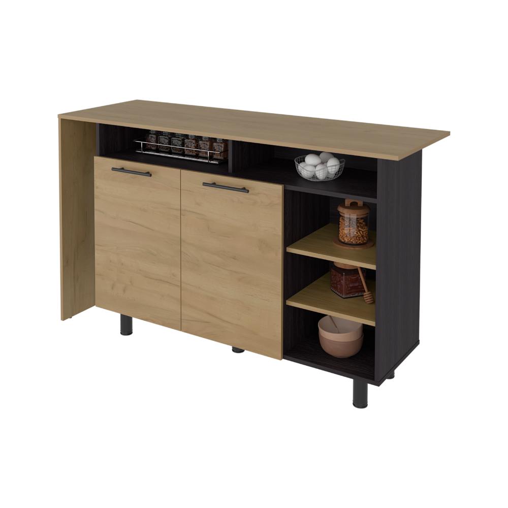 Barra de Cocina Corsia, Fresno Kronos y Kronos Wengue, con Dos Puertas Abatibles  ZF