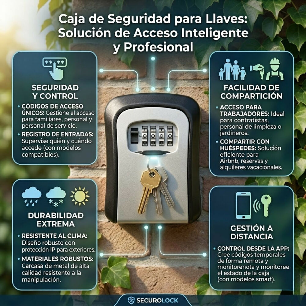 Caja De Seguridad Para Llaves Con Combinación De 4 Dígitos G2S