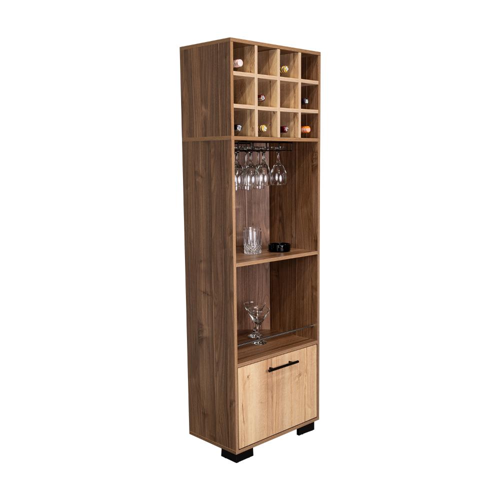 Bar Esquinero Marsel, Castaño y Café Claro, con Una Puerta Abatible y Espacio Porta Copas