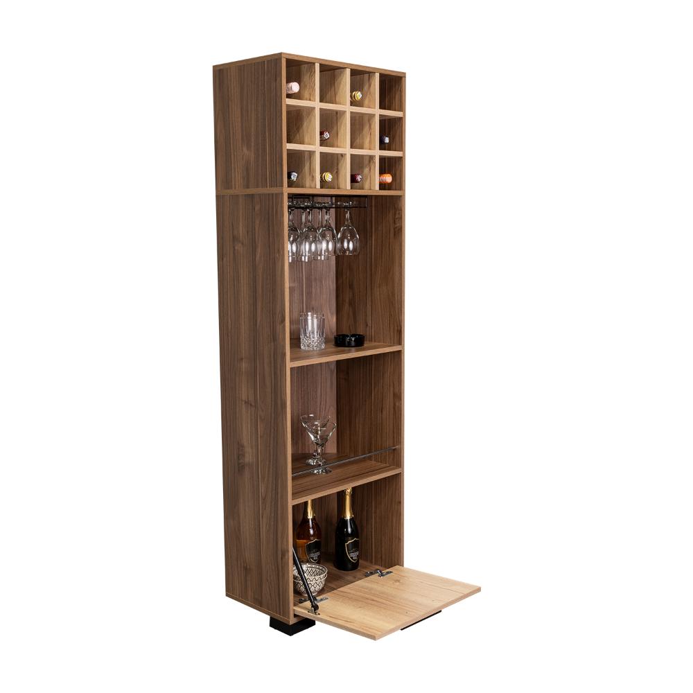 Bar Esquinero Marsel, Castaño y Café Claro, con Una Puerta Abatible y Espacio Porta Copas