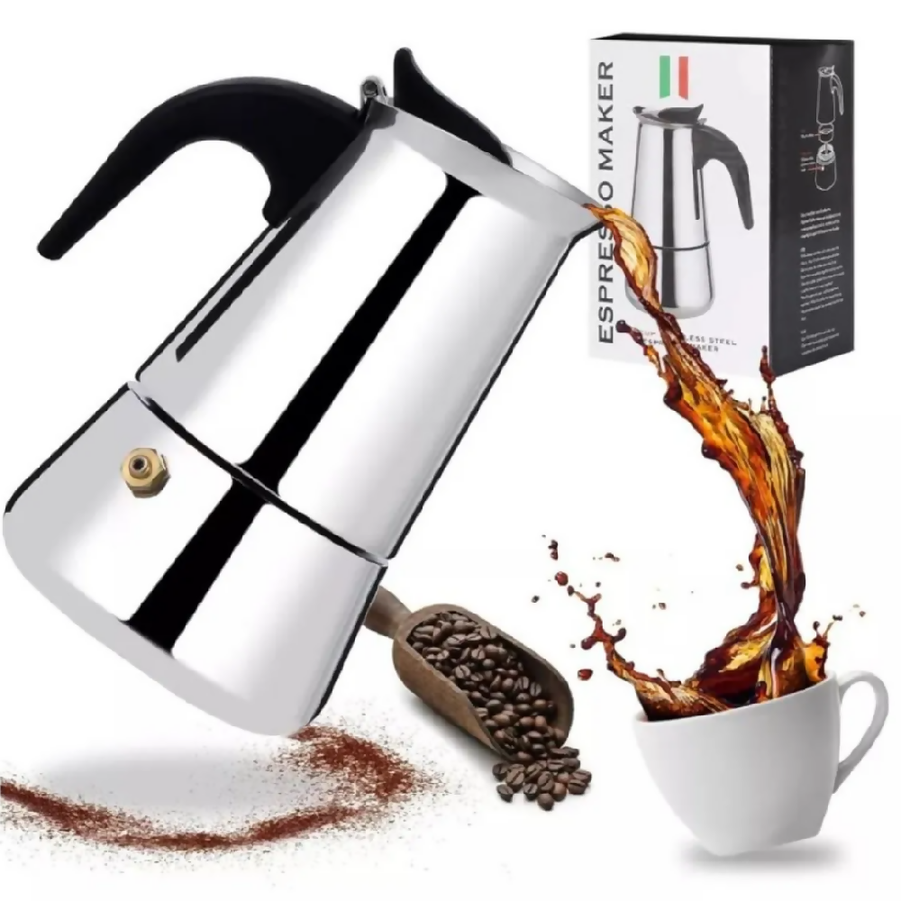 Cafetera Prensa Italiana Acero Inoxidable SL012 Preparación De Café Intenso Con Estilo Clásico