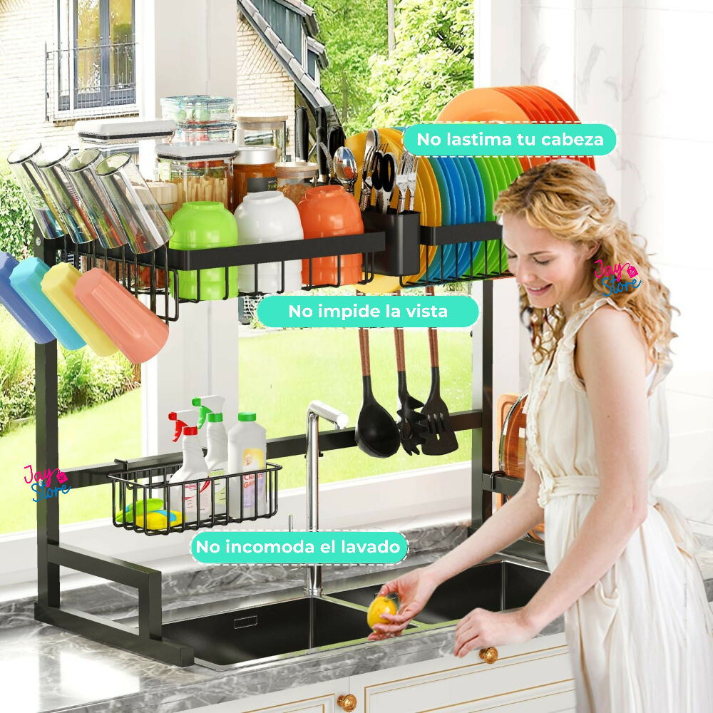 Escurridor Secaplatos Organizador De Loza Estante Cocina 65cm