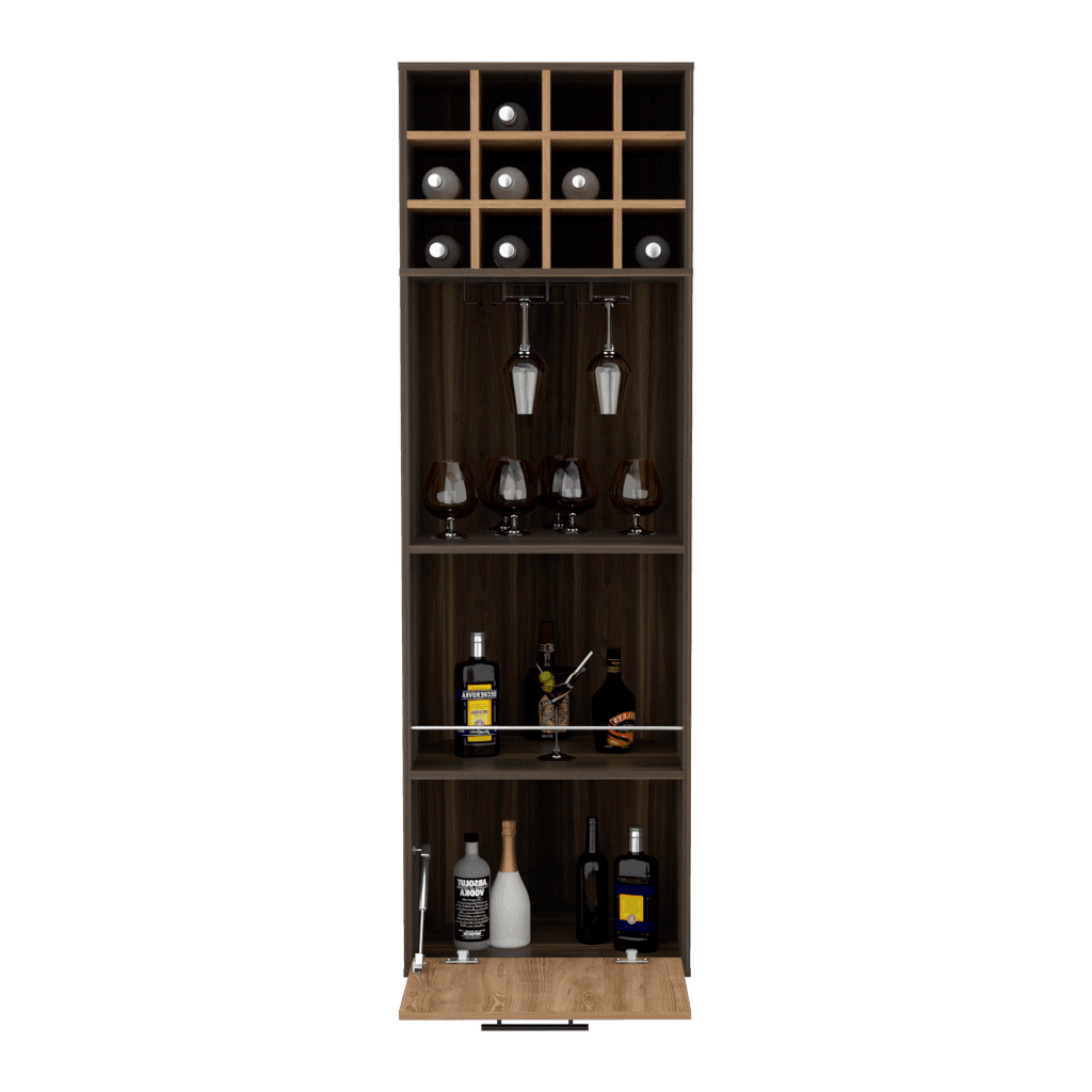 Bar Esquinero Marsel color Caoba y Miel para Sala.