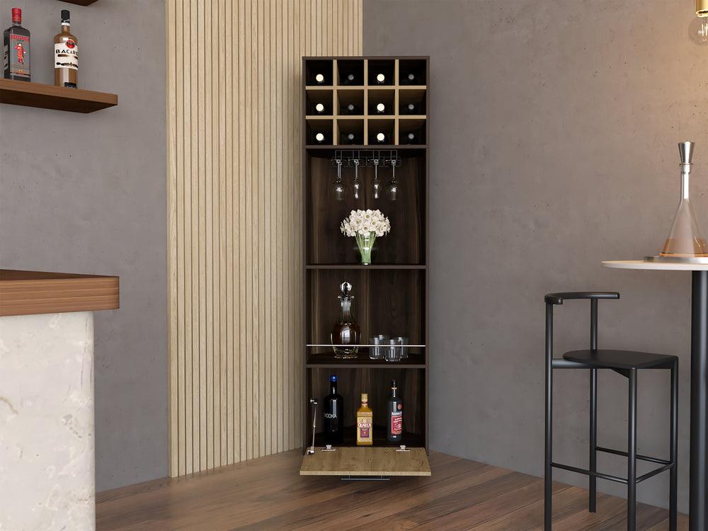 Mueble Multiusos Marsel, Caoba y Miel, con Una Puerta Abatible y Espacio Porta Copas Hc - VIRTUAL MUEBLES