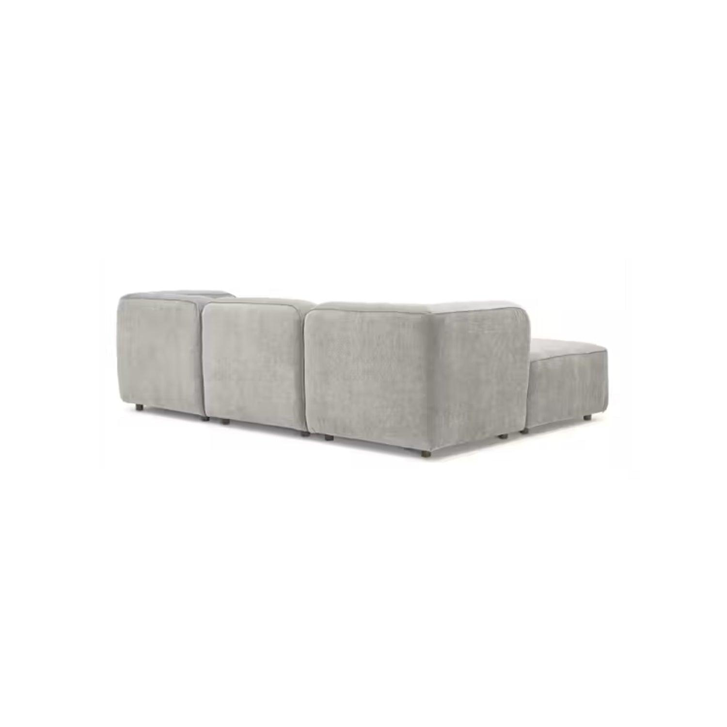 Sofá con puff Bocelli 4 puestos Gris tela pet friendly 260x85x75
