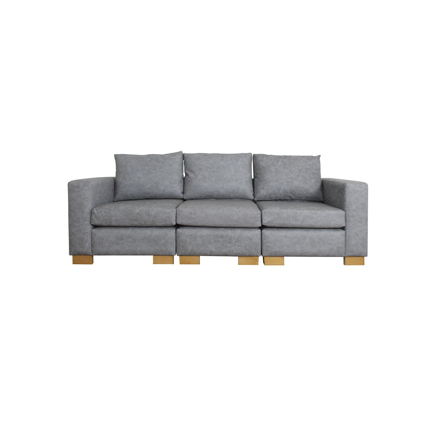 Sofá Grober 3 puestos Gris tela anti rasguños 230x90x90