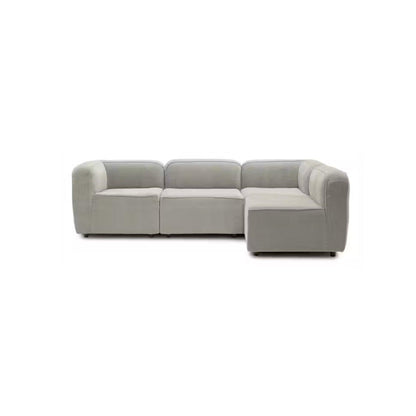 Sofá con banqueta Bocelli 4 puestos Gris tela pet friendly 260x85x75