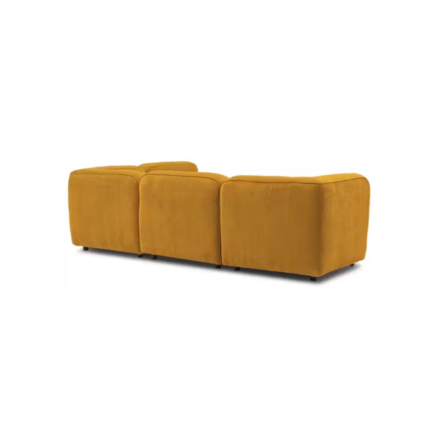 Sofá con banqueta Bocelli 4 puestos Amarillo tela pet friendly 260x85x75
