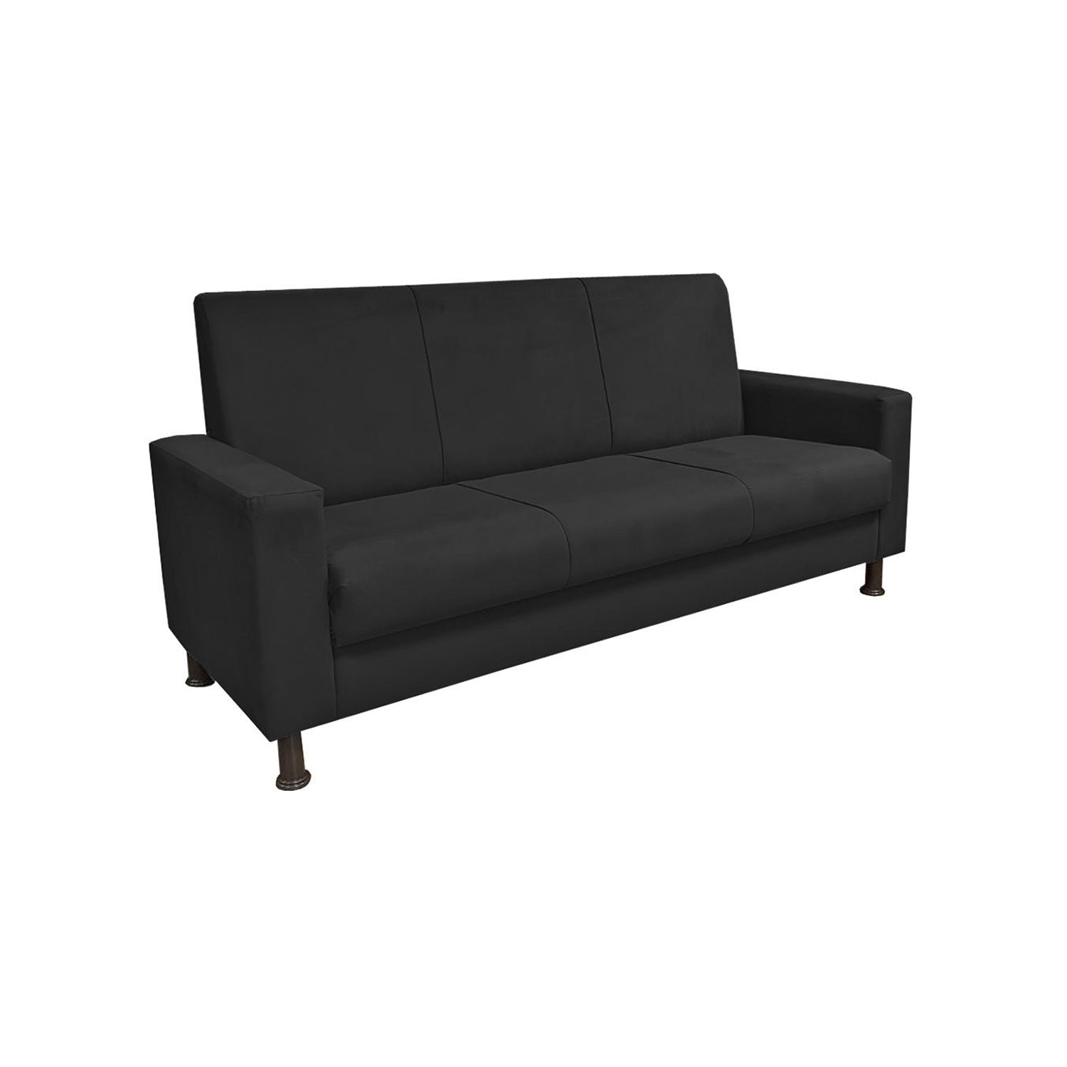 Sofá Lucián 2 puestos Negro terciopelo premium 170x70x75