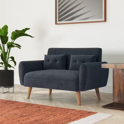 Sofá Yiandro 2 puestos Gris terciopelo premium 120x65x75