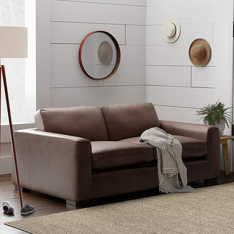 Sofá Prestige 3 puestos Café Cuero sintético 200x90x80