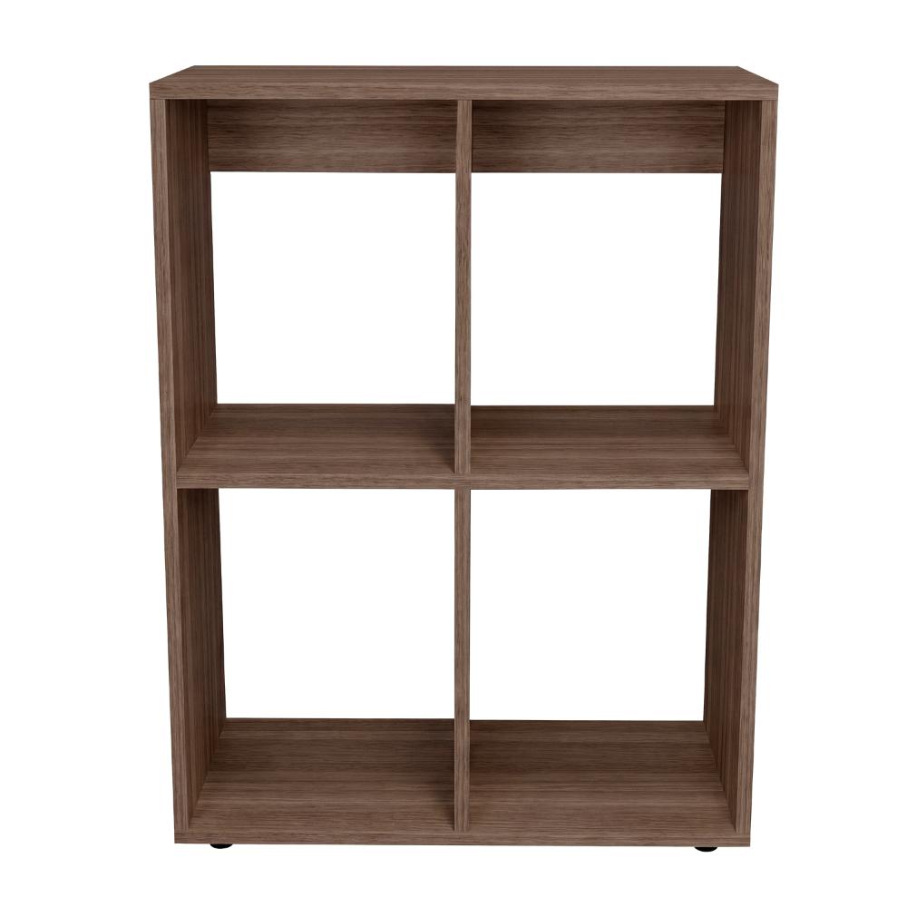 Biblioteca Etto Eco, Avellana, con Entrepaños para Ubicar Objetos Decorativos