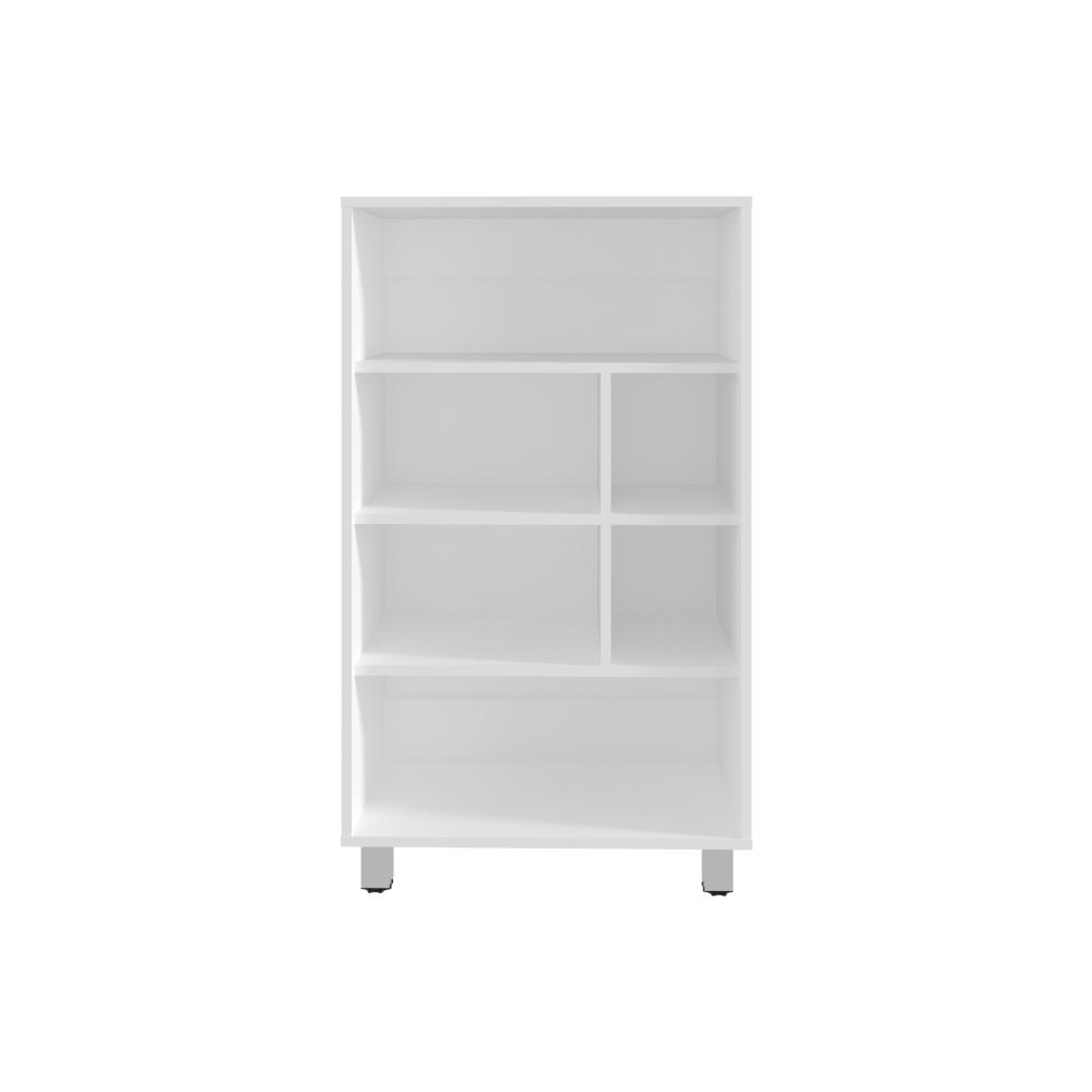 Biblioteca Tonny, Blanco, con Variedad de Espacios Para Libros y Artículos Decorativos ZF