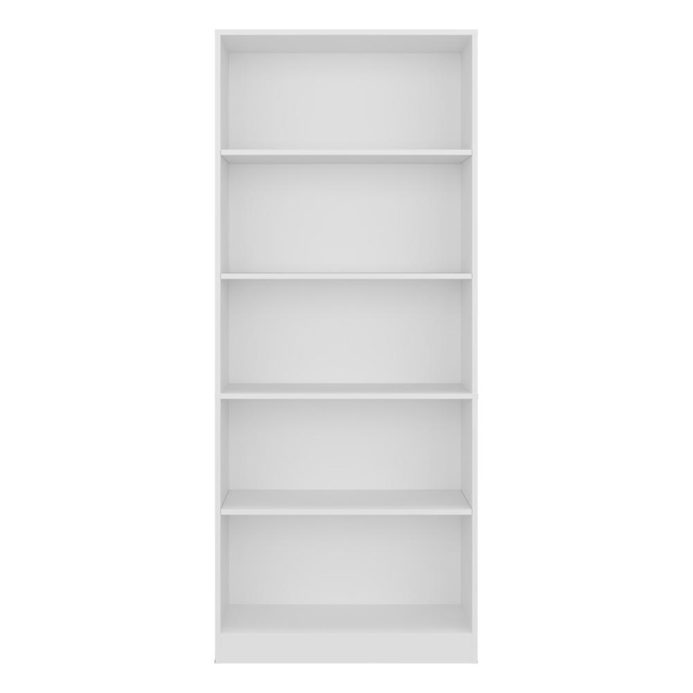 Biblioteca Básica, Blanco, con 4 Entrepaños para Objetos Decorativos y de Fácil Armado ZF