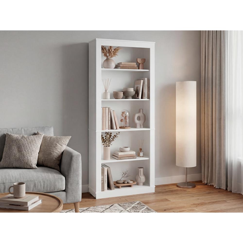 Biblioteca Clasica, Blanco, Con tres entrepaños y de fácil instalación ZF