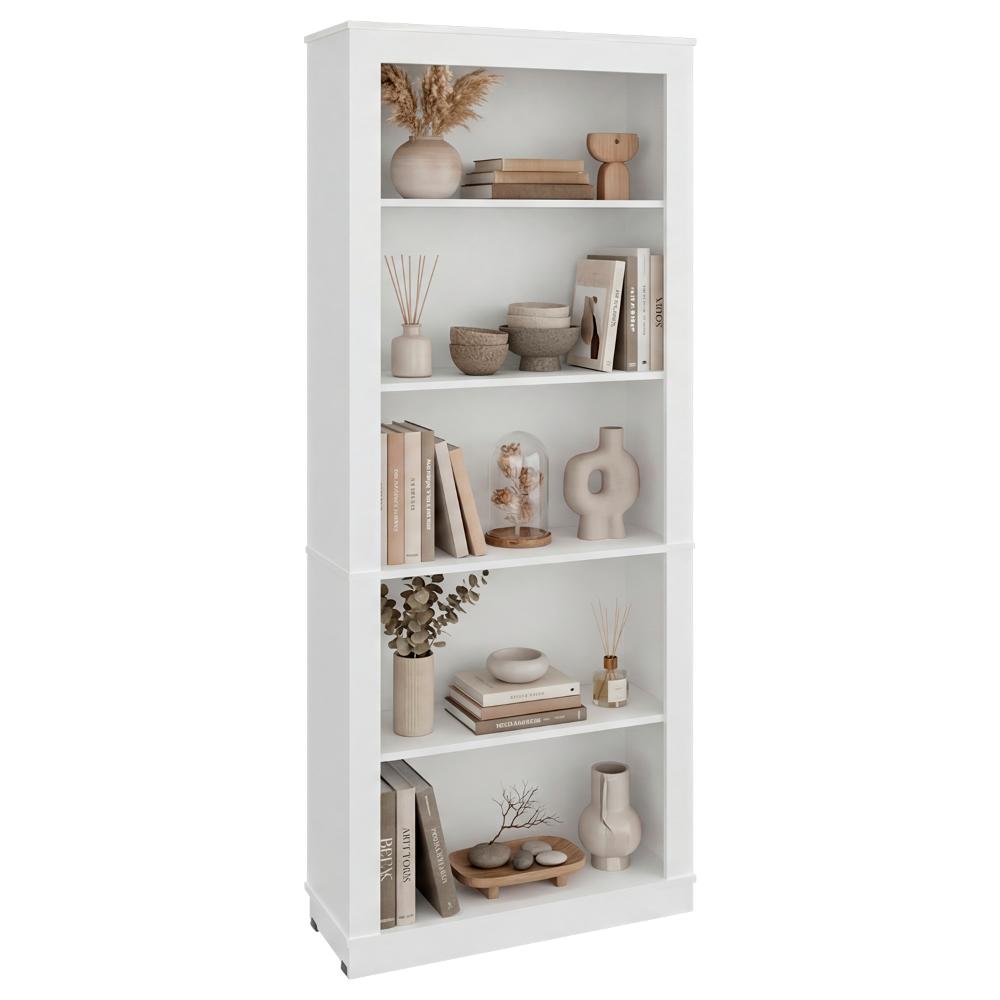 Biblioteca Clasica, Blanco, Con tres entrepaños y de fácil instalación ZF