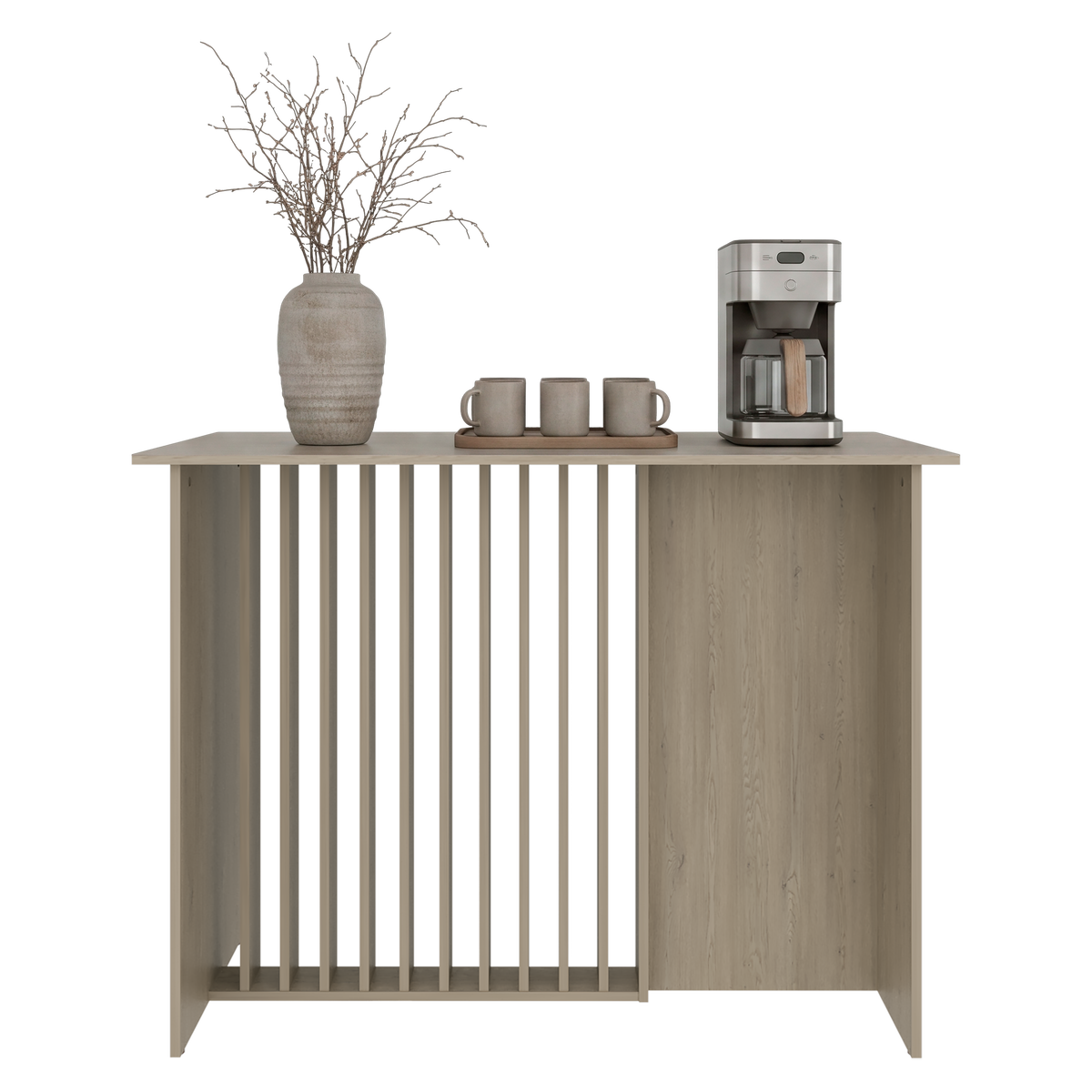Barra de Cocina Nativa, Color Kronos Cotta, con Amplia Superficie en la Mesa