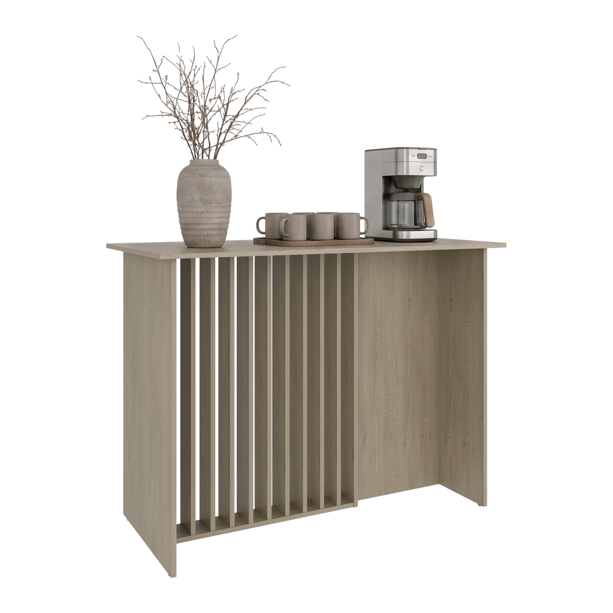 Barra de Cocina Nativa, Color Kronos Cotta, con Amplia Superficie en la Mesa