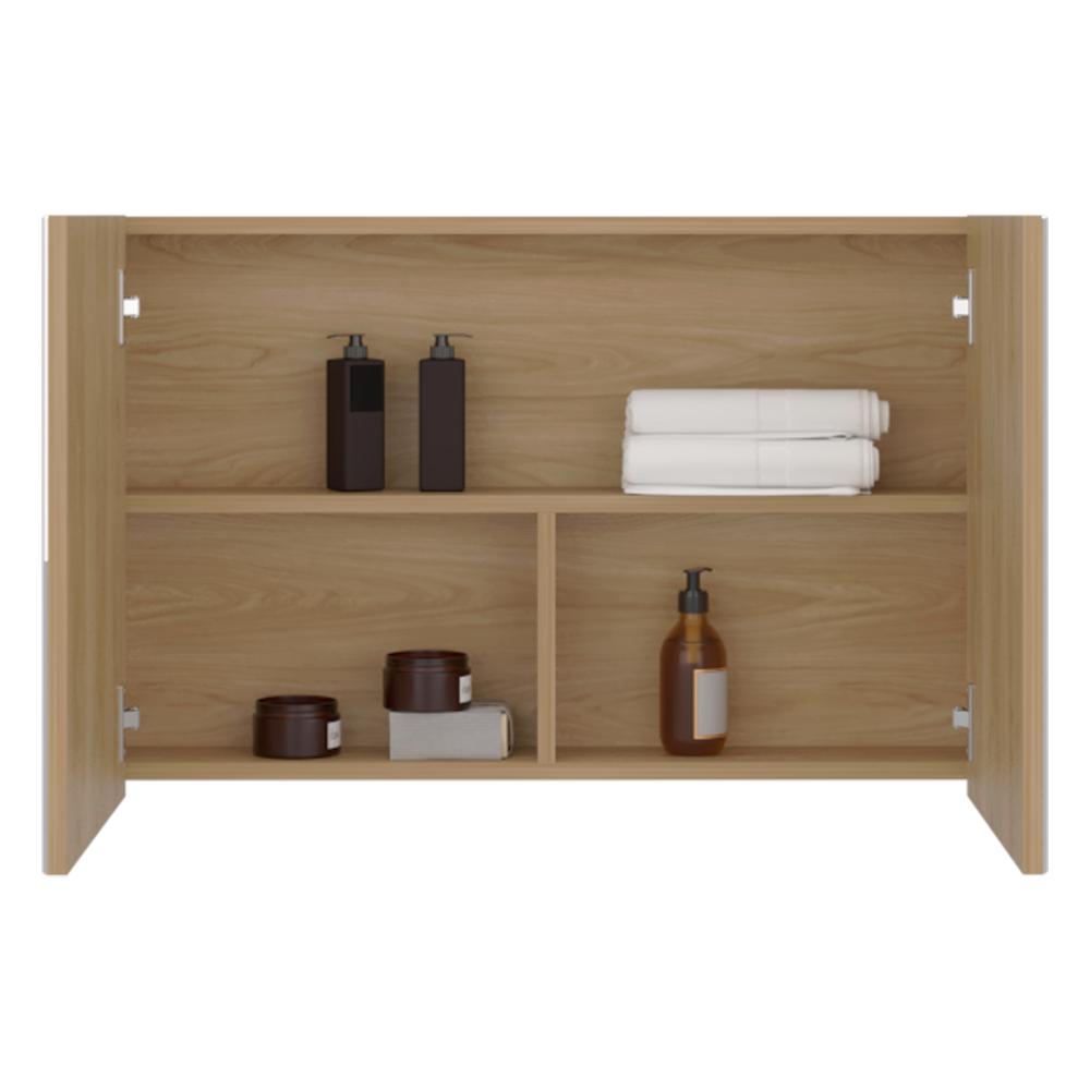 Set de 2 Gabinetes de Baño Agni, Fresno Europeo, con Dos Puestas y Espacio para Almacenar Objetos