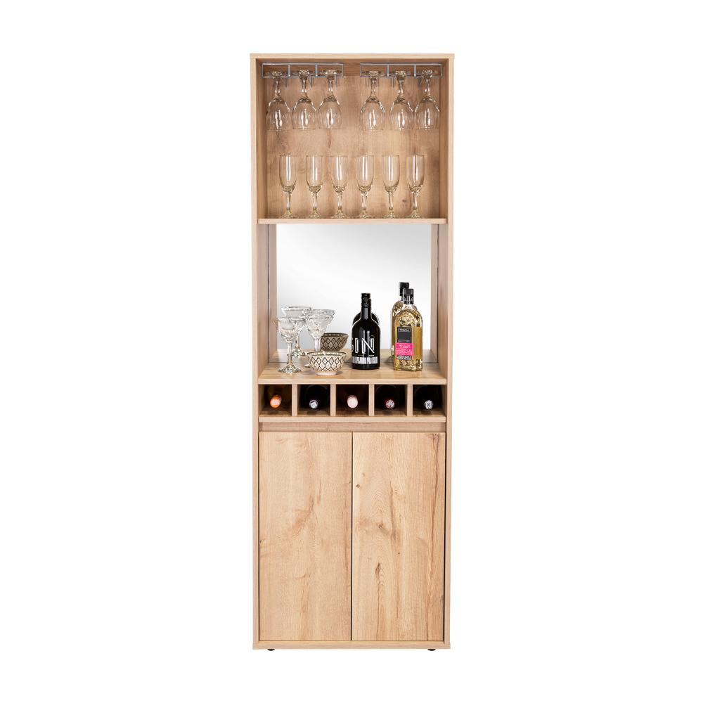 Bar Alto Prandy, Café Claro, con Amplio Espacio para Almacenamiento de Botellas ZF