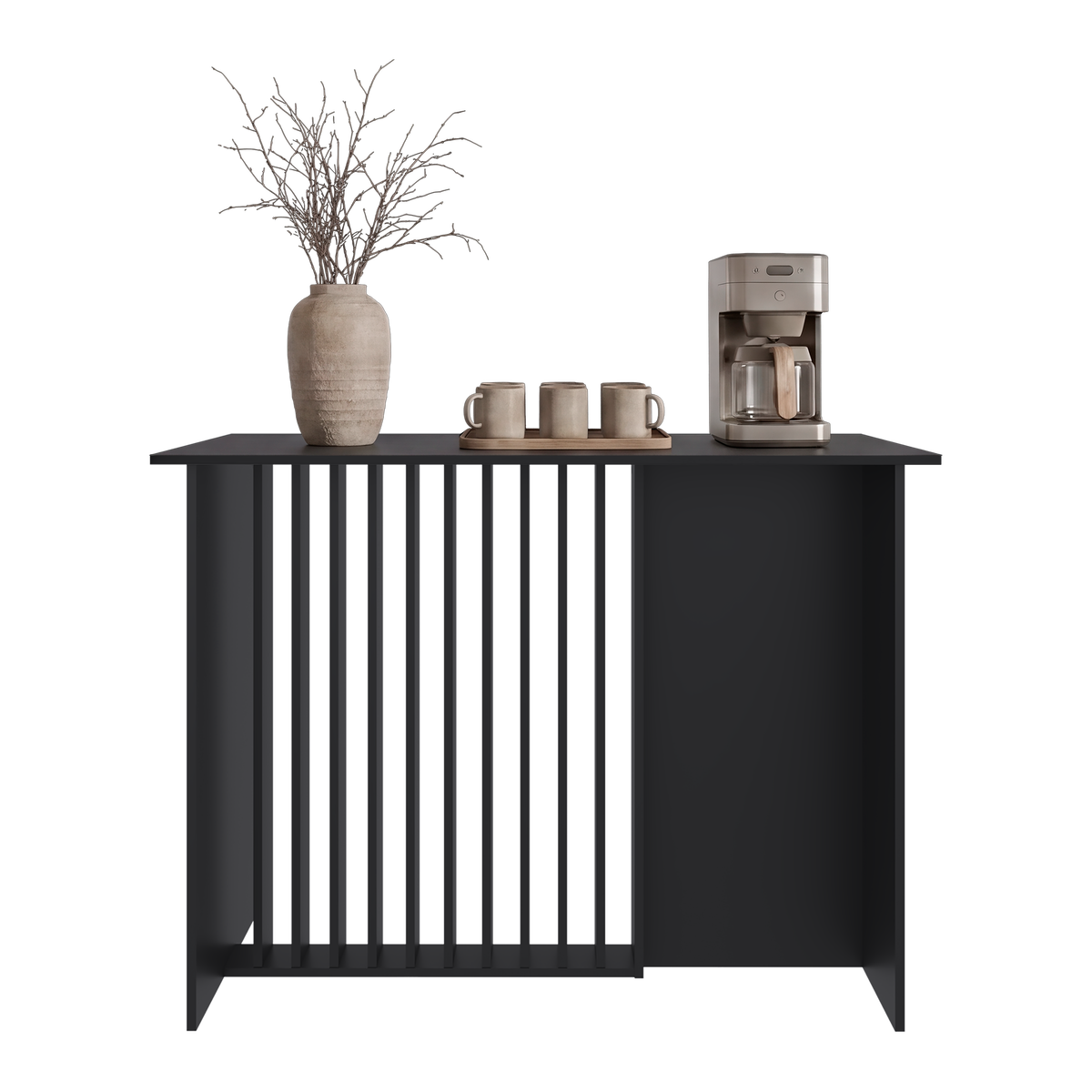 Barra de Cocina Nativa, Color Wengue, con Amplia Superficie en la Mesa