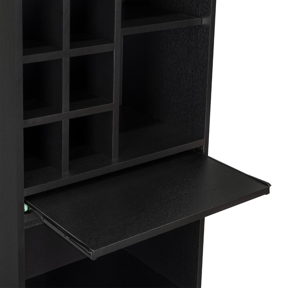 Bar Celeste, Wengue, con Espacio Para Organizar Botellas de Vino y Copas