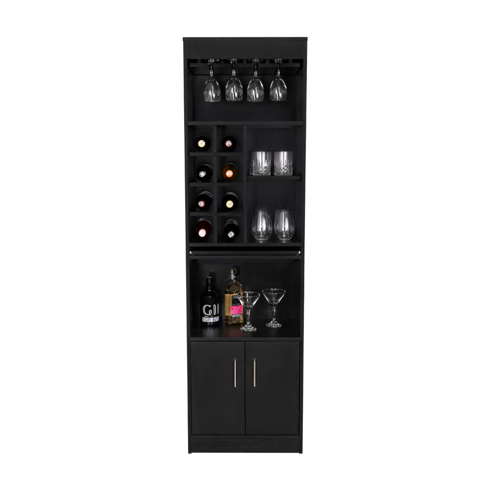 Bar Celeste, Wengue, con Espacio Para Organizar Botellas de Vino y Copas
