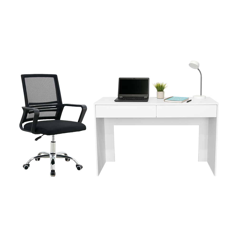 Combo para Oficina Tressa, Incluye Escritorio y Silla de Escritorio