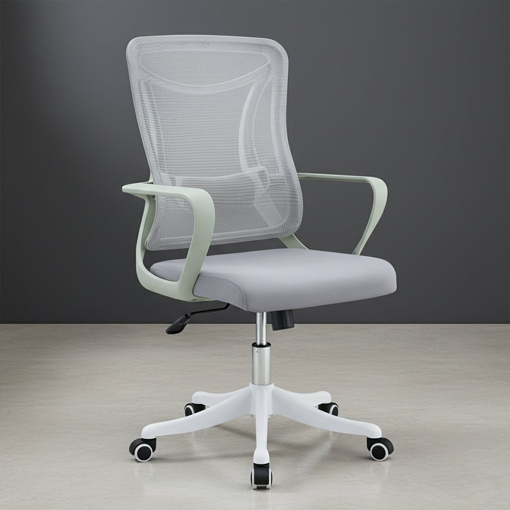 Silla de Escritorio Crown, Gris, ergonómica con altura ajustable