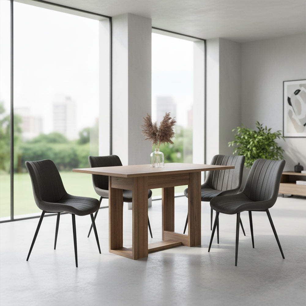 Silla Nova, Color Negro, Con espaldar y diseño Moderno X4