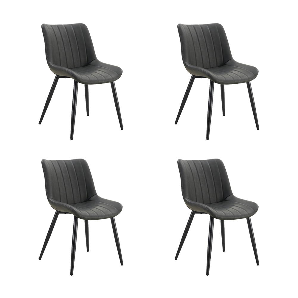 Silla Nova, Color Negro, Con espaldar y diseño Moderno X4