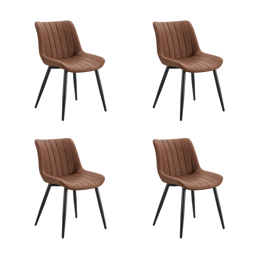Set de 4 Sillas Nova, Color Marrón, con Espaldar y Diseño Moderno