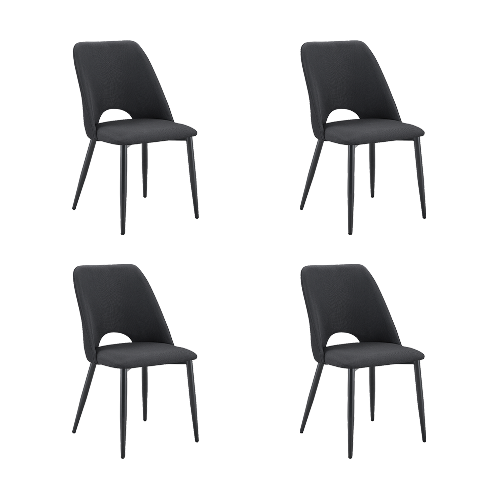 Silla Urban, Color Negro, Con espaldar y diseño Moderno X4