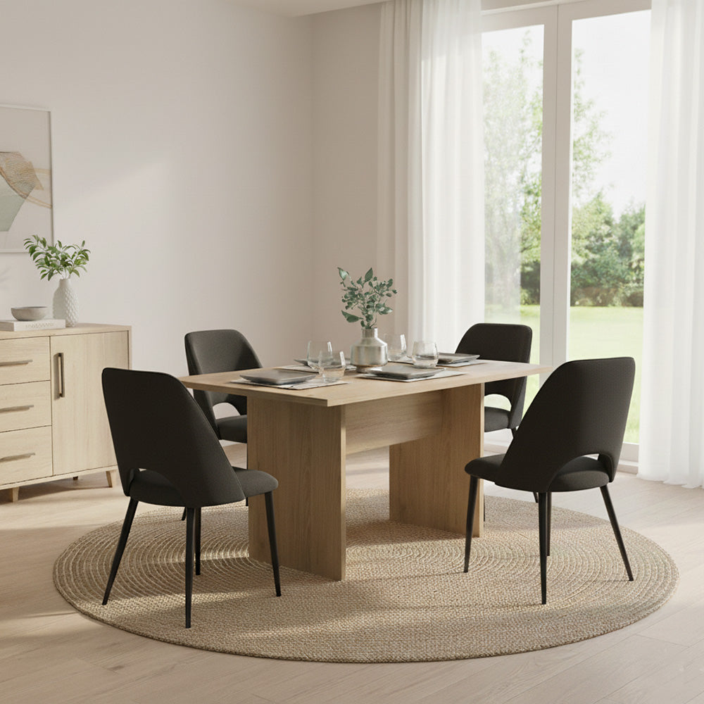 Silla Urban, Color Negro, Con espaldar y diseño Moderno X4