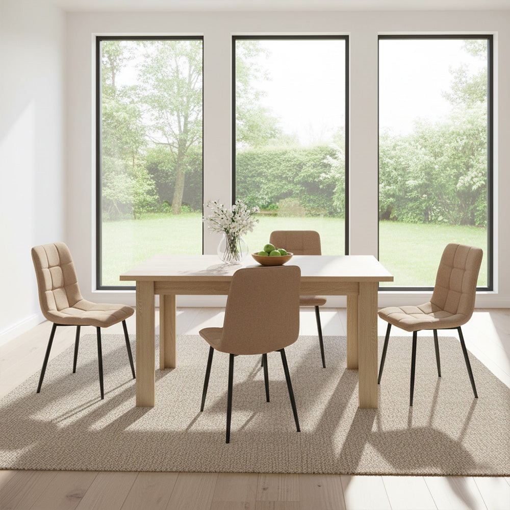 Set de 4 Sillas Flex, Color Marrón, Con espaldar y diseño Moderno