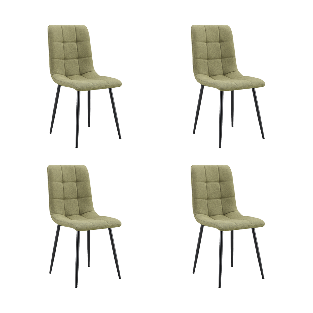 Set de 4 Sillas Flex, Color Verde, Con espaldar y diseño Moderno