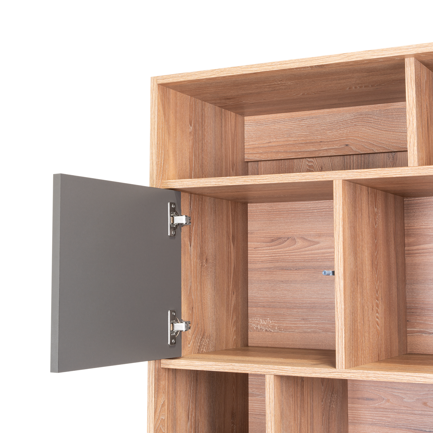 Biblioteca Lara, Miel y Plata Oscuro, con Tres Puertas con Apertura Push