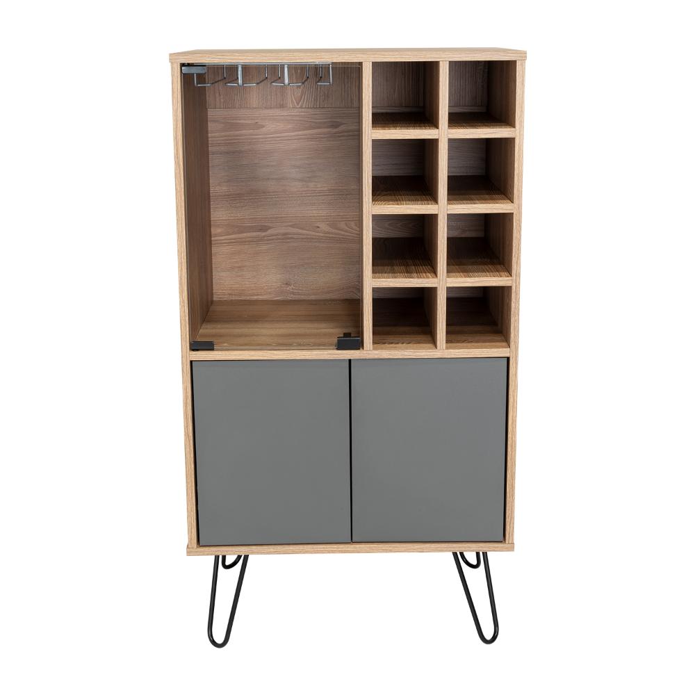 Bar Lara, Miel y Plata Oscuro, con Dos Puertas y Amplio Espacio para Almacenamiento