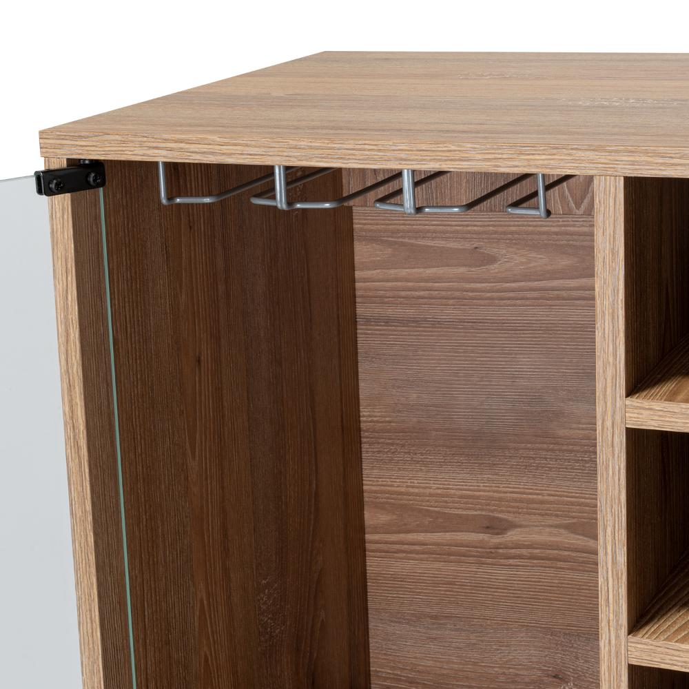 Bar Lara, Miel y Plata Oscuro, con Dos Puertas y Amplio Espacio para Almacenamiento