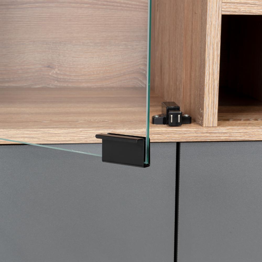 Bar Lara, Miel y Plata Oscuro, con Dos Puertas y Amplio Espacio para Almacenamiento