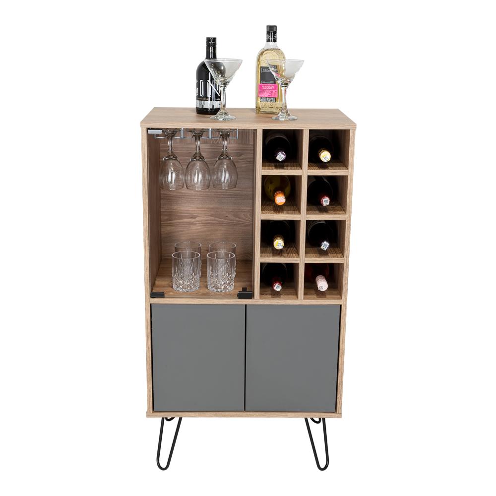 Bar Lara, Miel y Plata Oscuro, con Dos Puertas y Amplio Espacio para Almacenamiento