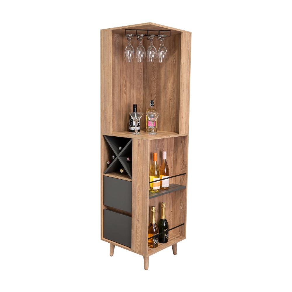 Bar Esquinero Nashira, Miel y Plata Oscuro, con Amplio Espacio de Almacenamiento y Porta Copas