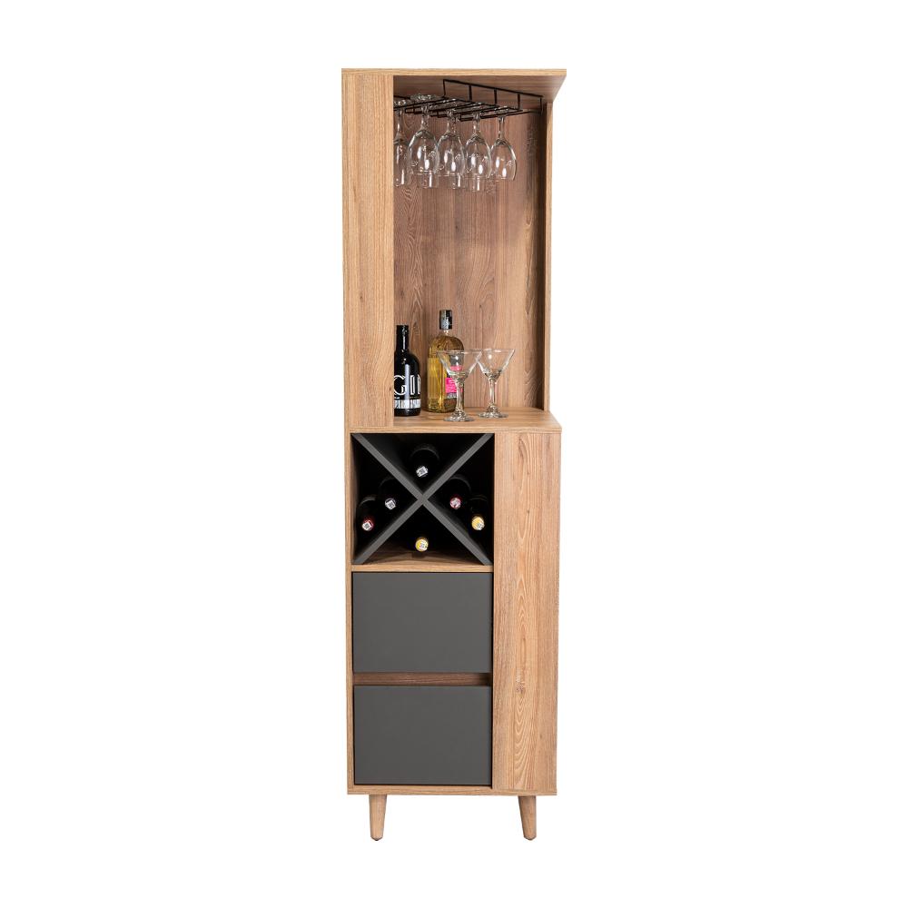 Bar Esquinero Nashira, Miel y Plata Oscuro, con Amplio Espacio de Almacenamiento y Porta Copas