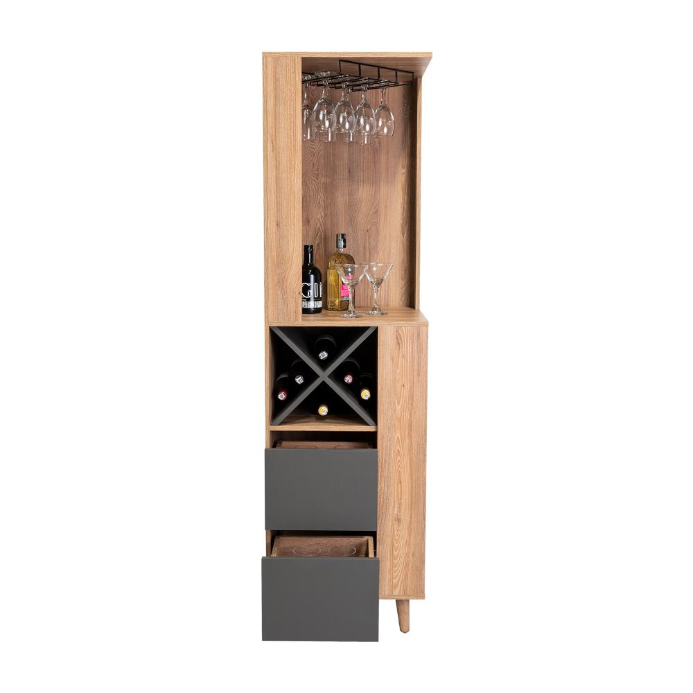 Bar Esquinero Nashira, Miel y Plata Oscuro, con Amplio Espacio de Almacenamiento y Porta Copas