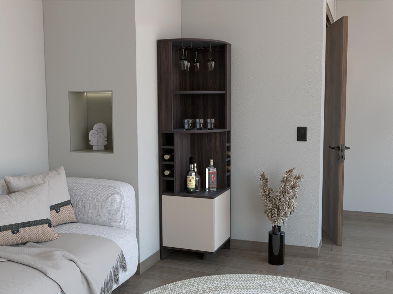 Bar Esquinero Renens, Nogal y Capri, con espacio superior para almacenar copas de vino