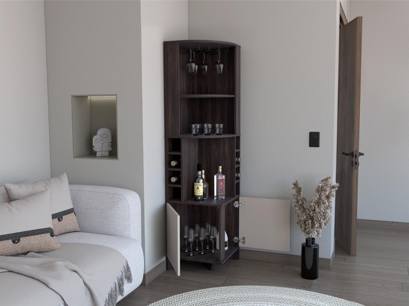Bar Esquinero Renens, Nogal y Capri, con espacio superior para almacenar copas de vino