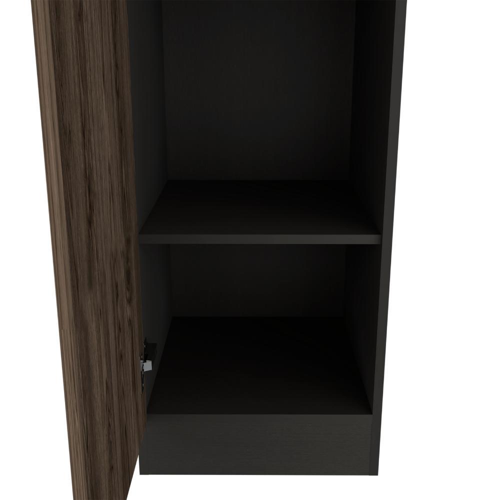 Biblioteca Tray, Chocolate y Wengue, con una Puerta - Incluye Cerradura